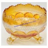 Fenton Marigold Carnival Glass Rose Bowl