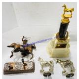 Cast Iron/Plastic Trophy, 2 Cast Iron Trophy