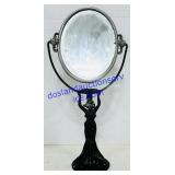 Antique Bronze Lady Holding Desk Mirror