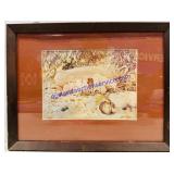 Framed Sow And Piglets Print. 16ï¿½x13ï¿½