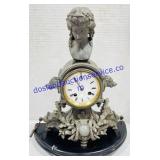 Metal Mantle Clock w/Winding Key