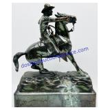 Bronze Horse & Cowboy Sculpture (Corrosion)