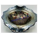 Fenton Iridescent Blue Carnival Glass Bowl