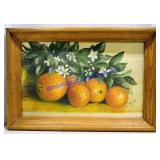 Framed Fruit Painting. 21ï¿½x14ï¿½