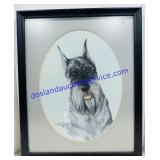 Framed Dog Painting. 19ï¿½x22ï¿½