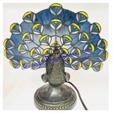Tiffany Style Resin Peacock Lamp