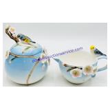 Porcelain Pier1 Bird Creamer Cup & Sugar Bowl