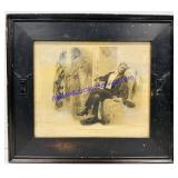 Framed ï¿½Be Down In A Minuteï¿½ Print. 17ï¿½x15ï¿½