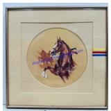 Framed Horse Painting. 15ï¿½x15ï¿½