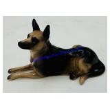 glazed porcelain German Shepherd dog figurine