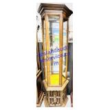 Glass Shelf Wooden Lighted Curio Cabinet