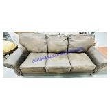 3 Seat Faux Leather Couch 88x38x38"