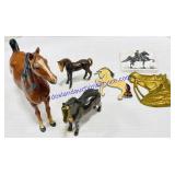 Cast Iron & Ceramic Horse Decorations