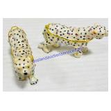 2 Enameled Hinged Trinket Box