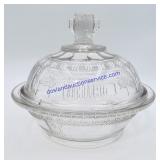 Clear Pressed Glass Candy Dish with Lid
