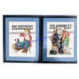(2) Saturday Evening Post Stitch Artworks