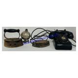 Vintage Phone & Irons