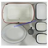 Enamelware Lidded Dishes, Casserole Dish &