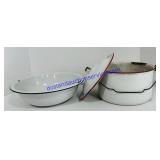 Enamelware Bowl and Lidded Pot