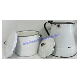 Enamelware Lidded Pot & Kettle