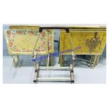 7 Metal TV Trays w/ Stand