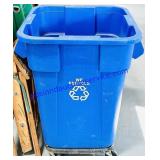 32 Gallon Blue Rubbermaid Recycling Bin