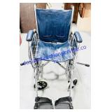 Blue Faux Leather Wheelchair