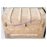 Antique Metal Banded Wooden Chest 34x20x24'
