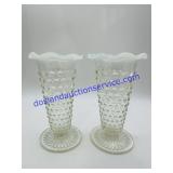 Pair of Hobnail Bud Vases