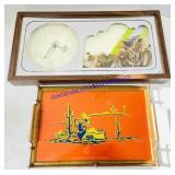 Decorative Serving Tray and Wall Clock 25 x 13'