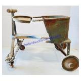 Vintage Wood and Metal Doll Carriage 17 x 11 x15'