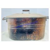 Copper Wash Tub w/Lid 18 x 14 x 28'