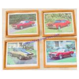 4 Framed Muscle Car Pictures