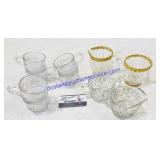 Punch Gasses and 2 Sets of Sugar & Cream Pitchers