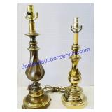 2 Brass Candlestick Lamps w/out Shades
