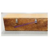 Wooden Box with Hinged Lid  26.5 x 9 x 9'