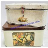 (2) Metal Storage Boxes w/Hinged Lids