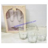 4 Iowa Mutual Juice Glasses and Bridal Champagne
