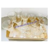 Clear Crystal Stemmed Wine Glasses and Desert