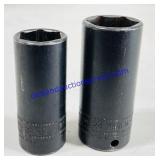 (2) Snap-On Deep Length Impact Sockets