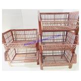 (5) Plastic Stackable Storage Bins