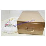 Metal Card Box and (4) Precious Moments Tea