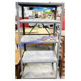 Grey Metal 5 Shelf Unit 65x12x30'
