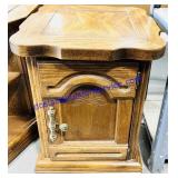 Brass Handle Oak End Table 16x16x20'