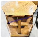 Brass Handle Oak End Table 25x25x20'