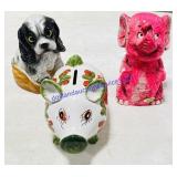 (3) Ceramic Piggy Banks & Household Goods