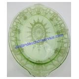 Uranium Glass Serving Platter (Damaged)