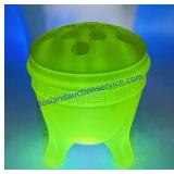Uranium Glass Flower Frog (Damaged)
