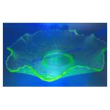 Uranium Glass Dish (Damaged)