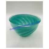 Vintage Turquoise Blue Sue Bee Honey Glass Swirl